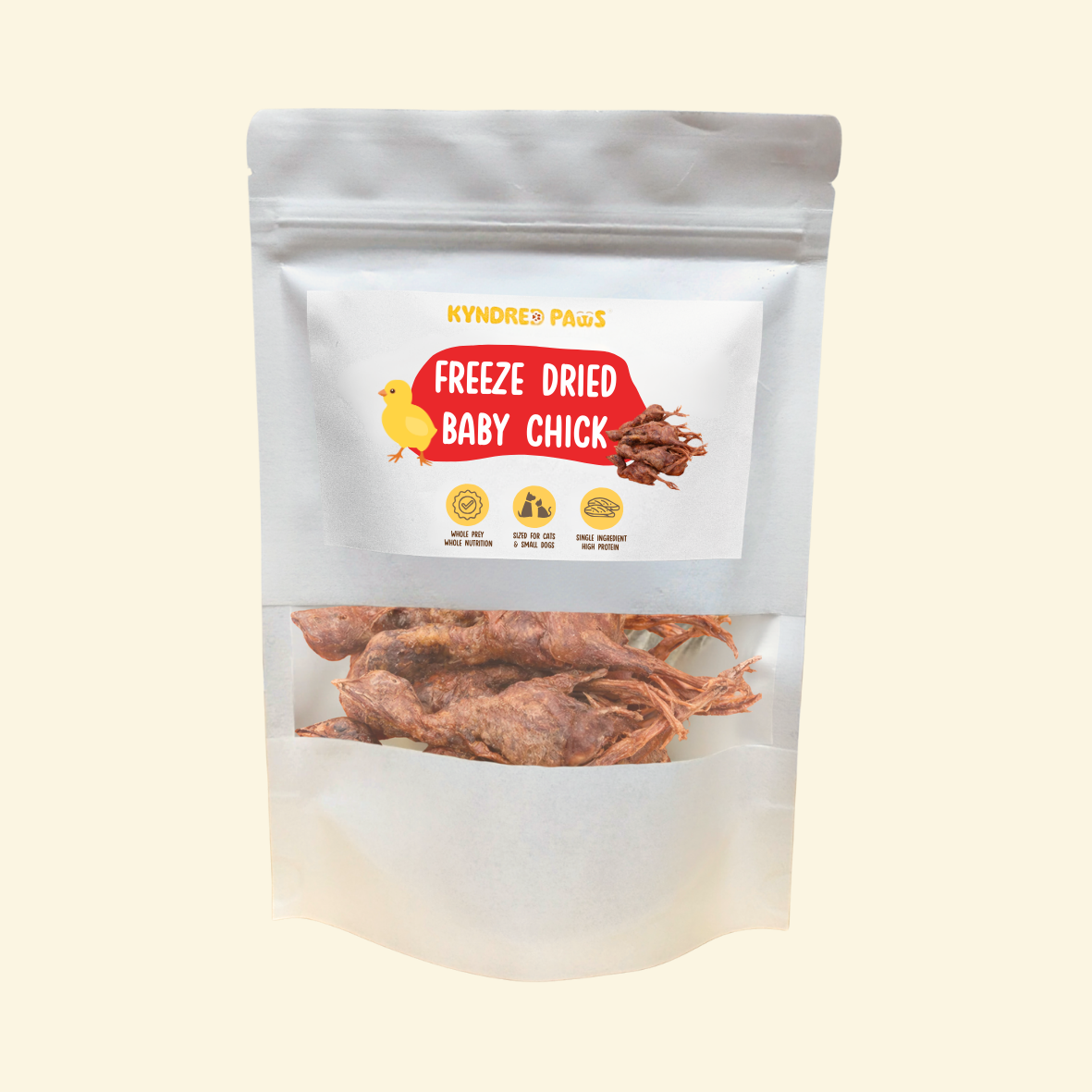 Kyndred Paws Freeze-Dried Whole Prey Treats for Cats & Dogs | Baby Quail & Baby Chick