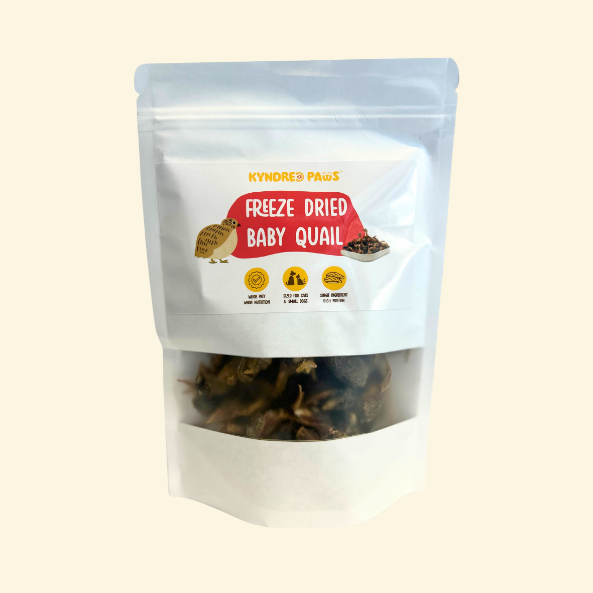 Kyndred Paws Freeze-Dried Whole Prey Treats for Cats & Dogs | Baby Quail & Baby Chick