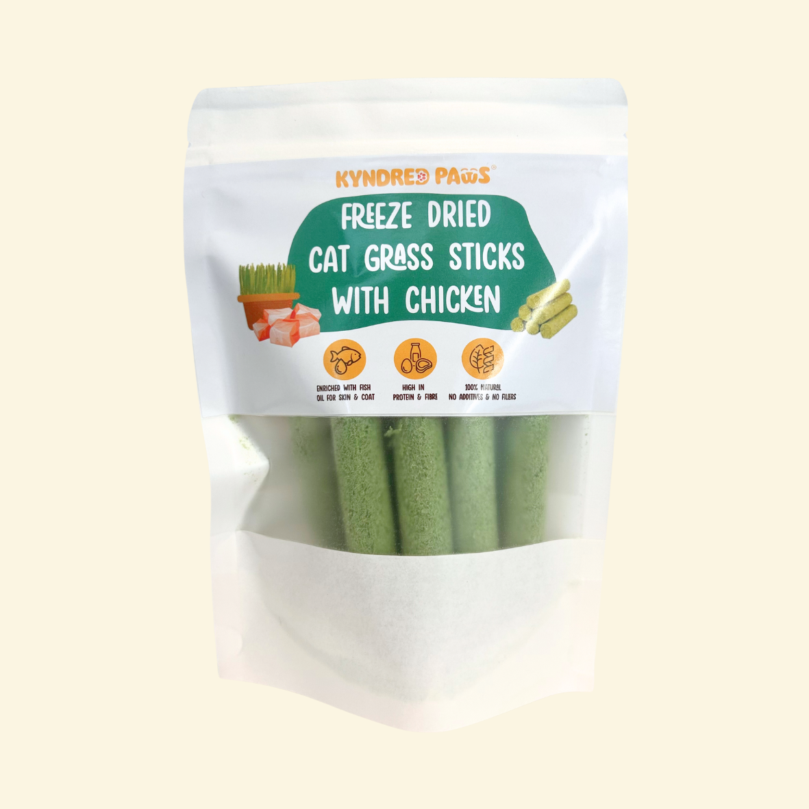 Kyndred Paws Freeze Dried Cat Grass Sticks