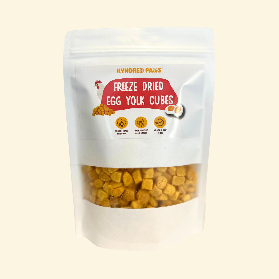 Kyndred Paws Freeze Dried Egg Yolk Cubes for Cats & Dogs